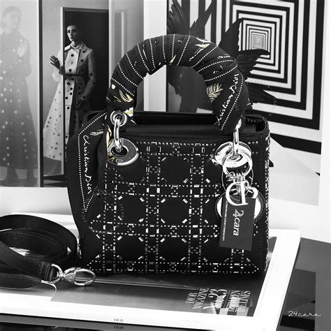 mini lady dior bag black rhinestone cannage satin|CHRISTIAN DIOR Satin Crystal Cannage Mini Lady Dior Black .